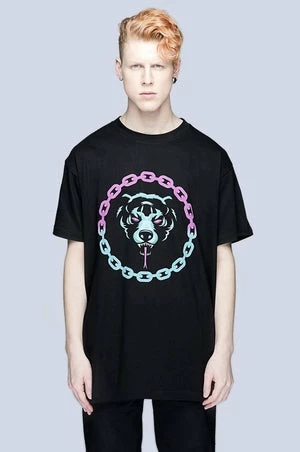 Long Clothing Mishka 2.0 Death Adder Chain T-Shirt - Gold Or Turquoise 2 Long Clothing Mishka 2.0 Death Adder Chain T-Shirt - Gold Or Turquoise - Image 2