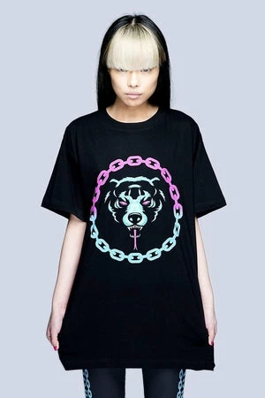 Long Clothing Mishka 2.0 Death Adder Chain T-Shirt - Gold Or Turquoise 3 Long Clothing Mishka 2.0 Death Adder Chain T-Shirt - Gold Or Turquoise - Image 3