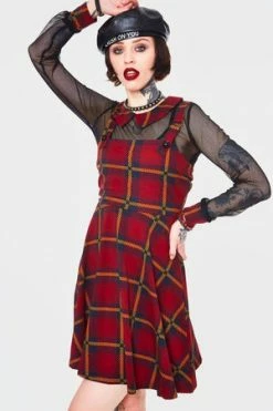 JAWBREAKER Passionate By Nature Plaid Overall Dress