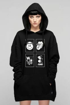 Long Clothing Rave Flyers Lux - Oversize Hooded Sweat - Unisex