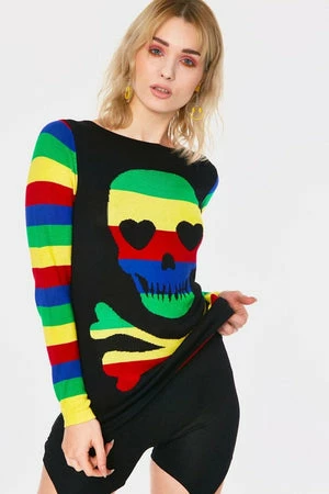 JAWBREAKER Rainbow Skull Sweater 1 JAWBREAKER Rainbow Skull Sweater