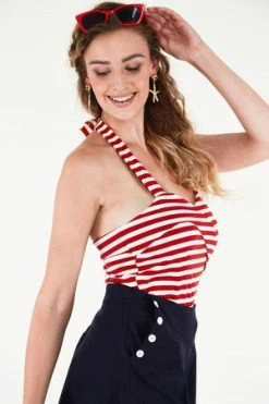 Voodoo Vixen Ronnie Stripe Halter Top -Clorhing Shop Ronnie Stripe Halter Top Voodoo Vixen 3 300x