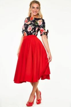 Voodoo Vixen Rosabeth Floral Knit Top -Clorhing Shop Rosabeth Floral Knit Top Voodoo Vixen 3 300x