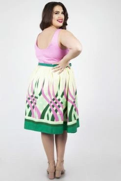 Voodoo Vixen Sabrina Watermelon Border Print Flared Dress -Clorhing Shop Sabrina Watermelon Border Print Flared Dress Voodoo Vixen 10 300x