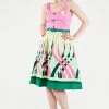 Voodoo Vixen Sabrina Watermelon Border Print Flared Dress