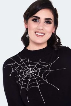 Voodoo Vixen VV X Acid Doll Black Widow Sweater 7 Voodoo Vixen VV X Acid Doll Black Widow Sweater -Clorhing Shop VV X Acid Doll Black Widow Sweater Voodoo Vixen 3 300x