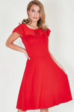 Voodoo Vixen Victoria Flutter Sleeve Dress -Clorhing Shop Victoria Flutter Sleeve Dress Voodoo Vixen 3 300x