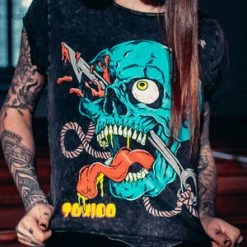 Toxico Blood Skull Rolled Sleeve Tee