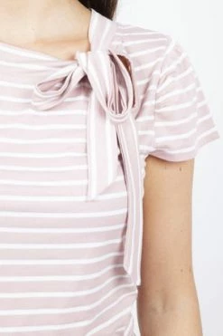 Voodoo Vixen Alexa Collar Bow Stripe Top -Clorhing Shop alexa collar bow stripe top voodoo vixen 3 300x