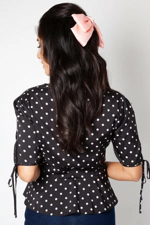 Voodoo Vixen Alice Polka Dot Peplum Blouse 8 Voodoo Vixen Alice Polka Dot Peplum Blouse - Image 8
