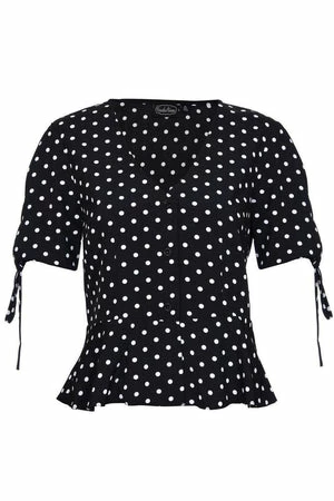 Voodoo Vixen Alice Polka Dot Peplum Blouse 9 Voodoo Vixen Alice Polka Dot Peplum Blouse - Image 9