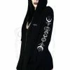 Dr Faust Alien Symbols Women's Black Hoodie - Kristen