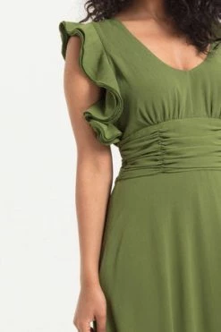 Voodoo Vixen Amelia Olive Gown -Clorhing Shop amelia olive gown voodoo vixen 4 300x