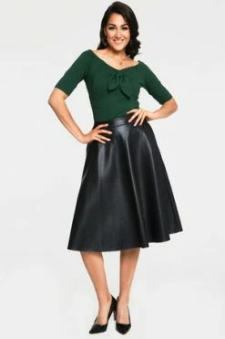 Voodoo Vixen Anika Tie Front Pullover Top -Clorhing Shop anika green tie front pullover top tpa 2463 03.1071 300x