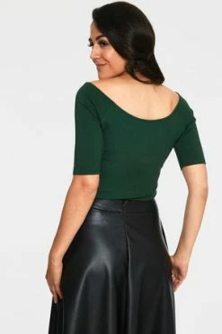 Voodoo Vixen Anika Tie Front Pullover Top -Clorhing Shop anika green tie front pullover top tpa 2463 05.1071 300x