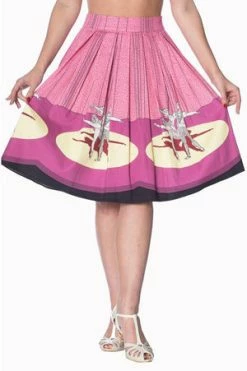 Banned Ballerina Border 50s Skirt 8 Banned Ballerina Border 50s Skirt -Clorhing Shop ballerina border 50s skirt banned 3 300x