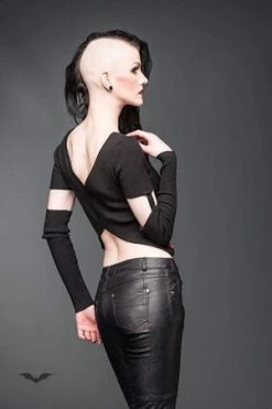 QUEEN OF DARKNESS Belly Shirt With Removable Sleeves -Clorhing Shop belly shirt with removable sleeves queen of darkness 3 300x