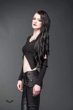 QUEEN OF DARKNESS Belly Shirt With Removable Sleeves -Clorhing Shop belly shirt with removable sleeves queen of darkness 4 300x