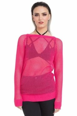 JAWBREAKER Black Or Pink Mesh Sweatshirt -Clorhing Shop black or pink mesh sweatshirt jawbreaker 4 300x
