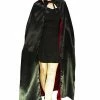 Dr Faust Black Silk And Red Velvet Reversible Hooded Cape - Anaca