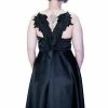 Dr Faust Black Wings Raw Silk Plus Size Midi Dress - Angelique