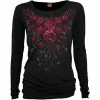 Spiral Blood Rose - Baggy Top Black