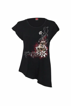 Spiral Blood Tears - Raw Neck Asymmetric Viscose Top 1 Spiral Blood Tears - Raw Neck Asymmetric Viscose Top