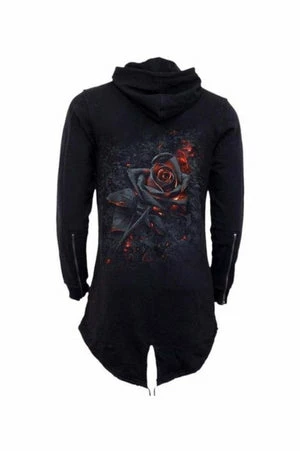 Spiral Burnt Rose - Ladies Fish Tail Full Zip Hoody - Zip Sleeve 1 Spiral Burnt Rose - Ladies Fish Tail Full Zip Hoody - Zip Sleeve