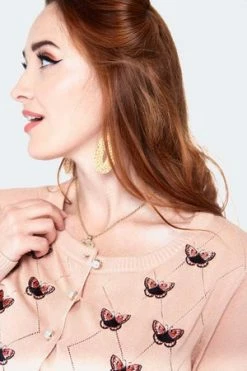 Voodoo Vixen Butterfly Embroidered Cardigan -Clorhing Shop butterfly emb cardigan caa 3602 04.1363 300x