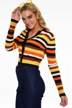 Voodoo Vixen Sweet Candy Corn Stripe Crop Cardigan -Clorhing Shop caa 3305 bi 03 300x