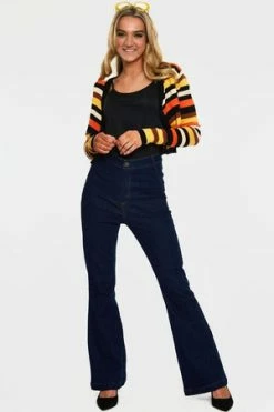 Voodoo Vixen Sweet Candy Corn Stripe Crop Cardigan -Clorhing Shop caa 3305 bi 04 300x