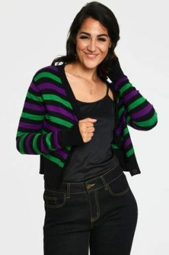 Voodoo Vixen Sour Candy Corn Stripe Crop Cardigan