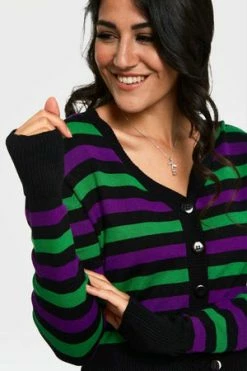 Voodoo Vixen Sour Candy Corn Stripe Crop Cardigan -Clorhing Shop caa 3306 bi 03 300x