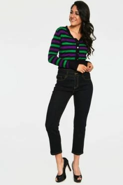 Voodoo Vixen Sour Candy Corn Stripe Crop Cardigan -Clorhing Shop caa 3306 bi 04 300x