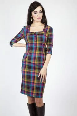 Voodoo Vixen Camilla Plaid Pencil Dress