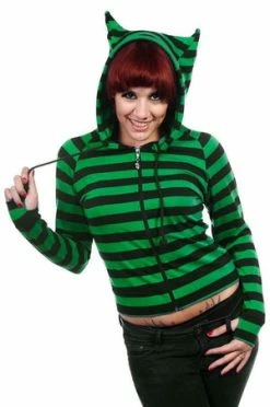 Banned Cat Ears Striped Hoodie -Clorhing Shop cat ears striped hoodie banned 4 300x