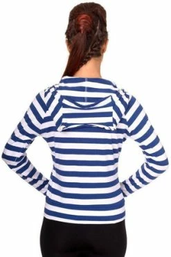 Banned Cat Ears Striped Hoodie -Clorhing Shop cat ears striped hoodie banned 6 300x