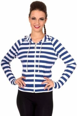 Banned Cat Ears Striped Hoodie -Clorhing Shop cat ears striped hoodie banned 7 300x