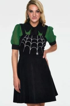 Voodoo Vixen Charlotte Spider Web Embroidery Overall Corduroy Dress -Clorhing Shop charlotte spider web embroidery overall corduroy dress dra 9224 01.926 300x