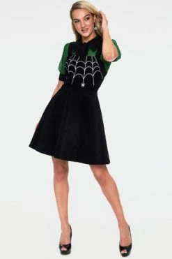 Voodoo Vixen Charlotte Spider Web Embroidery Overall Corduroy Dress -Clorhing Shop charlotte spider web embroidery overall corduroy dress dra 9224 02.926 300x