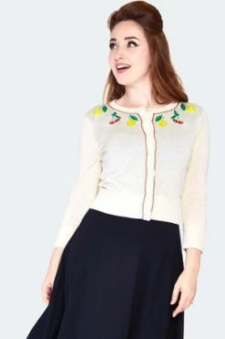 Voodoo Vixen Cherry Lemonade Emb Cardigan -Clorhing Shop cherry lemonade emb cardgian caa 3601 03.1363 300x