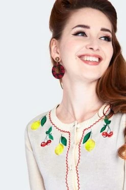 Voodoo Vixen Cherry Lemonade Emb Cardigan -Clorhing Shop cherry lemonade emb cardgian caa 3601 04.1363 300x