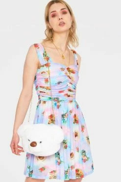 JAWBREAKER Cherub Cat Print Chiffon Skater Dress -Clorhing Shop cherub cat print chiffon skater dress jawbreaker 3 300x