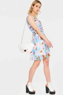 JAWBREAKER Cherub Cat Print Chiffon Skater Dress -Clorhing Shop cherub cat print chiffon skater dress jawbreaker 4 300x