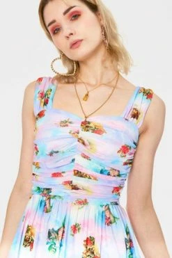 JAWBREAKER Cherub Cat Print Chiffon Skater Dress -Clorhing Shop cherub cat print chiffon skater dress jawbreaker 5 300x
