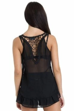 JAWBREAKER Chiffon Crochet Top 9 JAWBREAKER Chiffon Crochet Top -Clorhing Shop chiffon crochet top jawbreaker 5 300x
