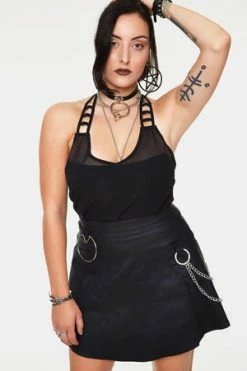 JAWBREAKER Chiffon Ladder Straps Top -Clorhing Shop chiffon ladder straps top jawbreaker 3 300x