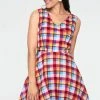 Voodoo Vixen Chiquita Checked Skater Dress