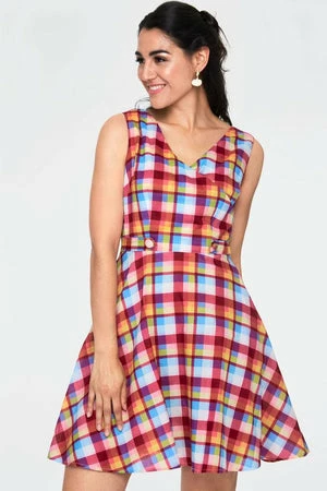 Voodoo Vixen Chiquita Checked Skater Dress 1 Voodoo Vixen Chiquita Checked Skater Dress