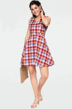 Voodoo Vixen Chiquita Checked Skater Dress 8 Voodoo Vixen Chiquita Checked Skater Dress -Clorhing Shop chiquita checked skater dress dra 9103 02.921 300x